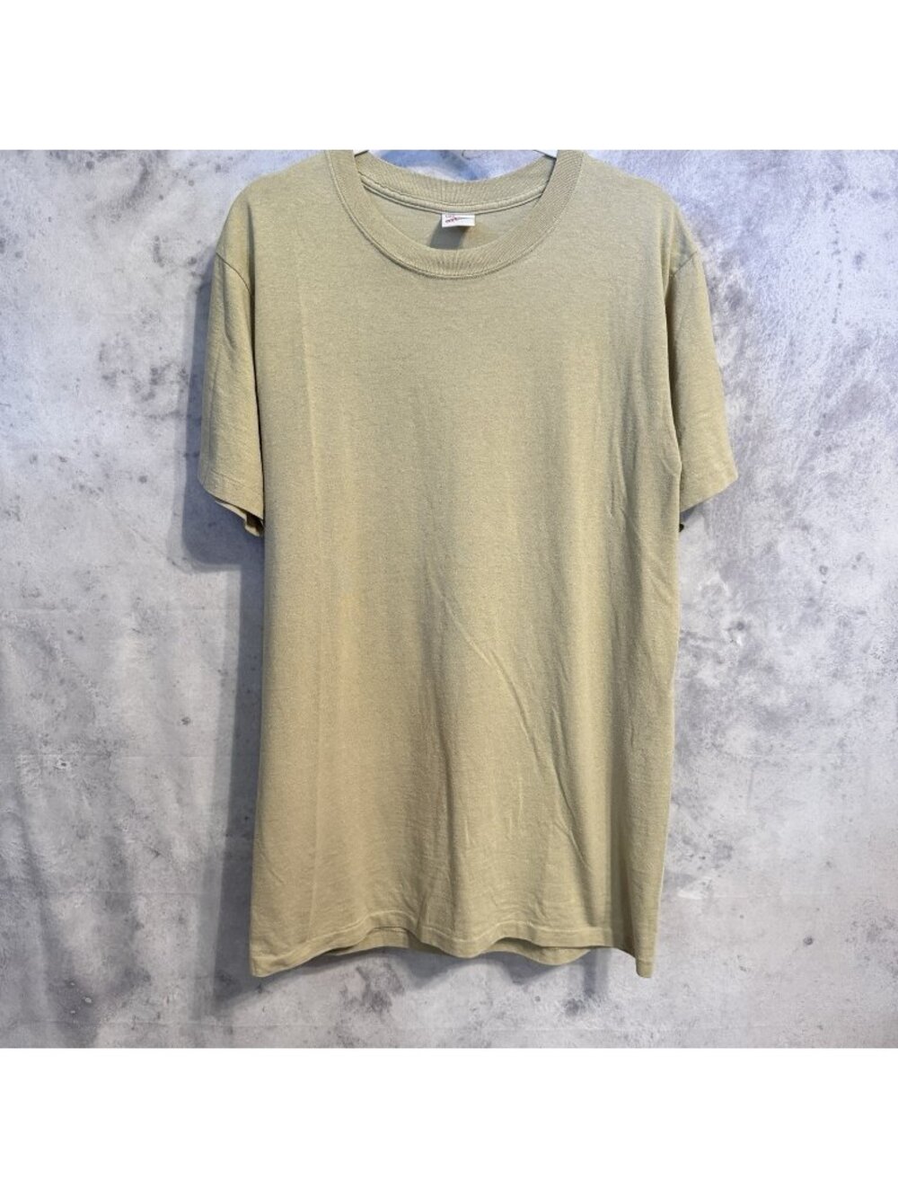 Vintage Duke Athletic Blank T Shirt Mens Large L Tan Single Stitch 80s